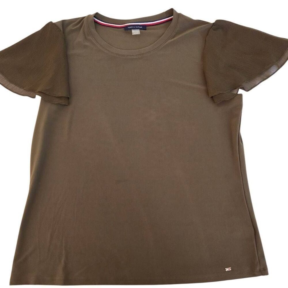 Tommy Hilfiger Womens Double Flutter Sleeve Crewneck Knit Top Size Medium - Picture 3 of 12